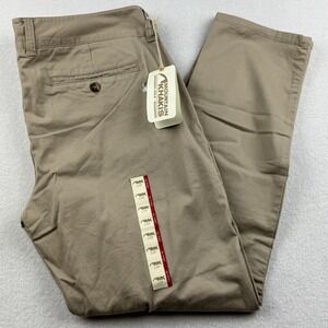 NWT Mountain Khakis‎ Pants Womens 12 Beige Flat Front Chino Khakis Classic